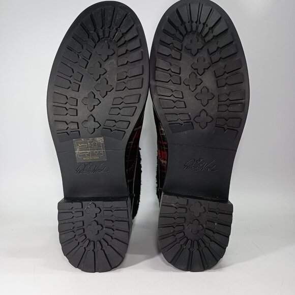 Patricia Nash Lia Cold Weather Booties Black & Red/Plaid w/Shearling Cuffs Sz.8m - Picture 4 of 8